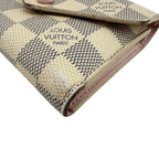 Louis Vuitton Portefeuille Victorine Damier Azur Leather Trifold Wallet White — view 2