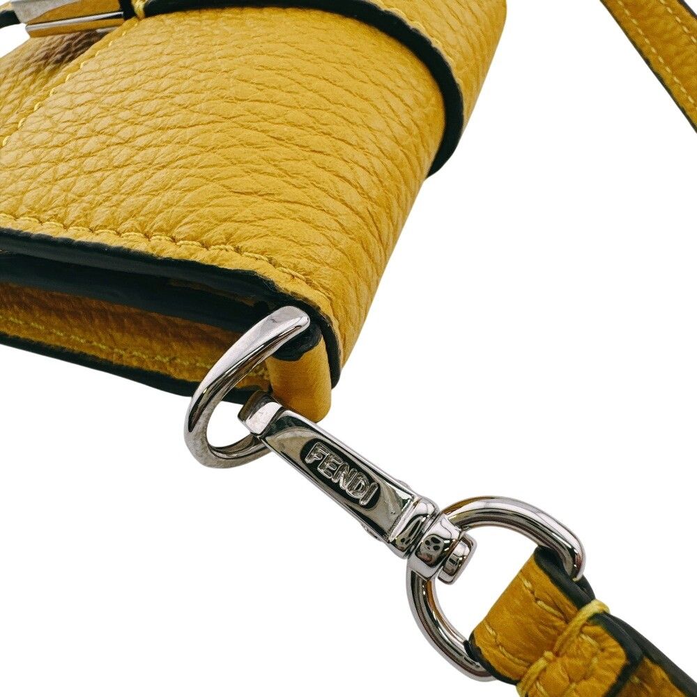 Fendi Flat Baguette Yellow Shoulder Bag — view 5