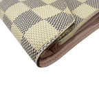 Louis Vuitton Portefeuille Victorine Damier Azur Leather Trifold Wallet White — view 4