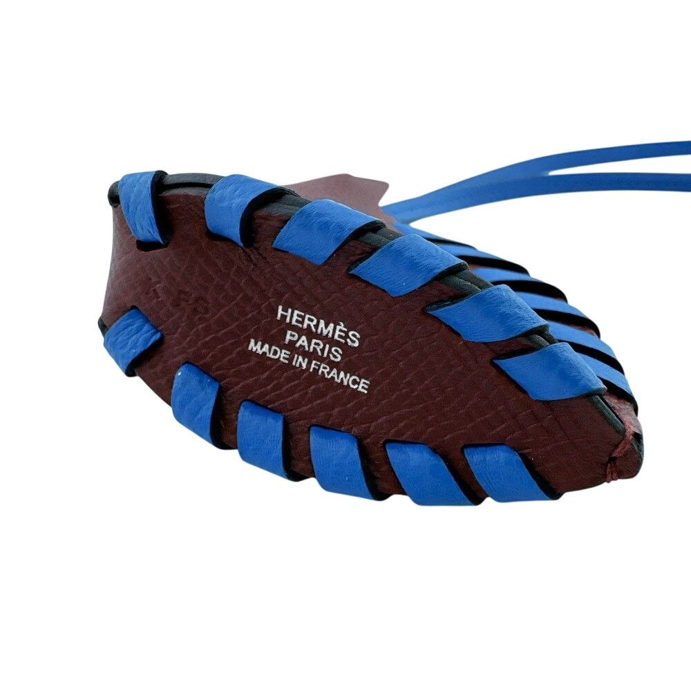 Hermes Cheval Tresse Charm Brown Blue Keychain — view 5