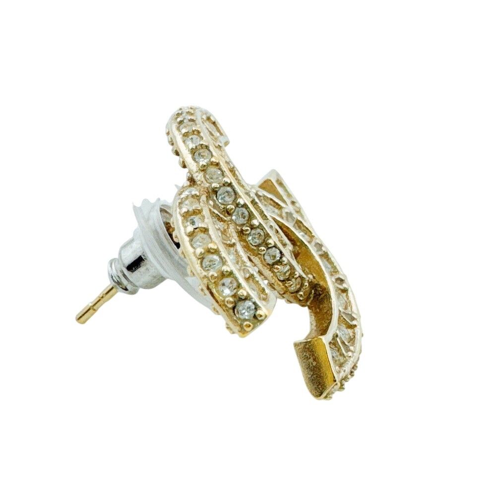 Chanel CC Logo Single Earrings Gold — view 3