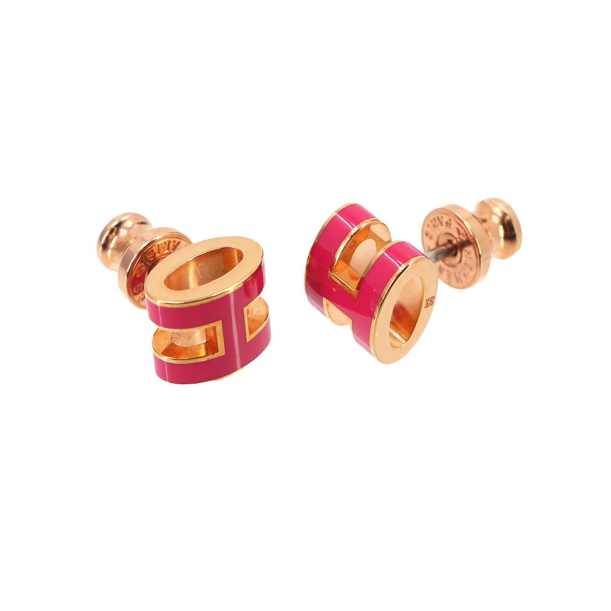 Hermes Mini Pop H Earrings Rose Gold — view 3