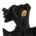 Chanel CC Logo Round Shape Earrings Gold Vintage — view 6