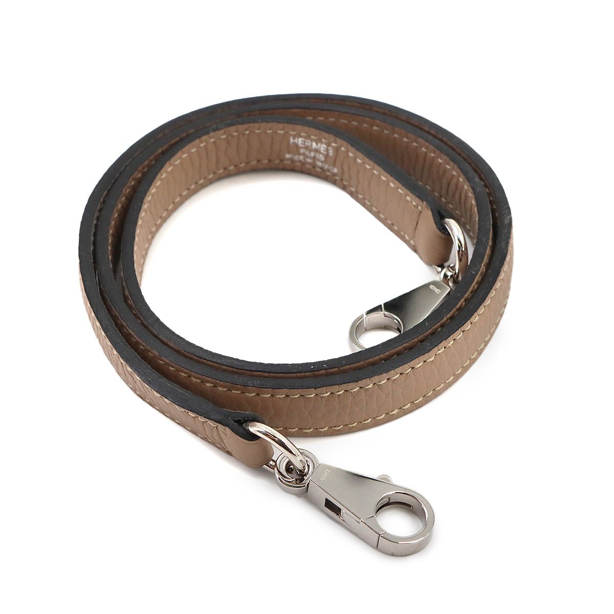Hermes Kelly Bolide Shoulder Strap Taurillon Clemence Beige Silver — view 2