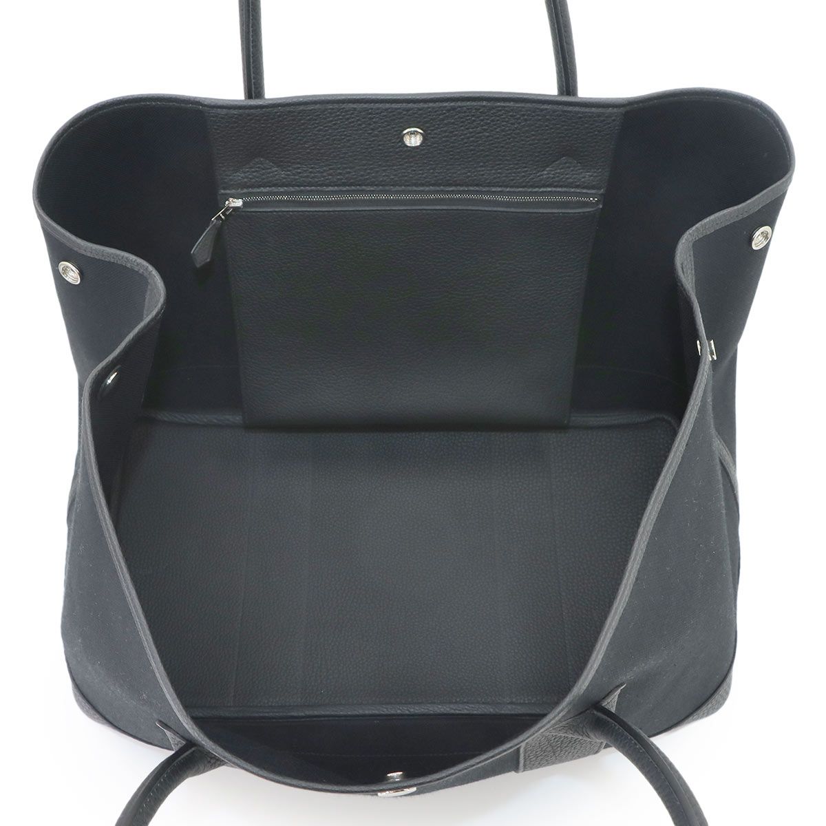 Hermes Neo Garden Party 41 Voyage Tote Bag Toile Military Negonda Black — view 7