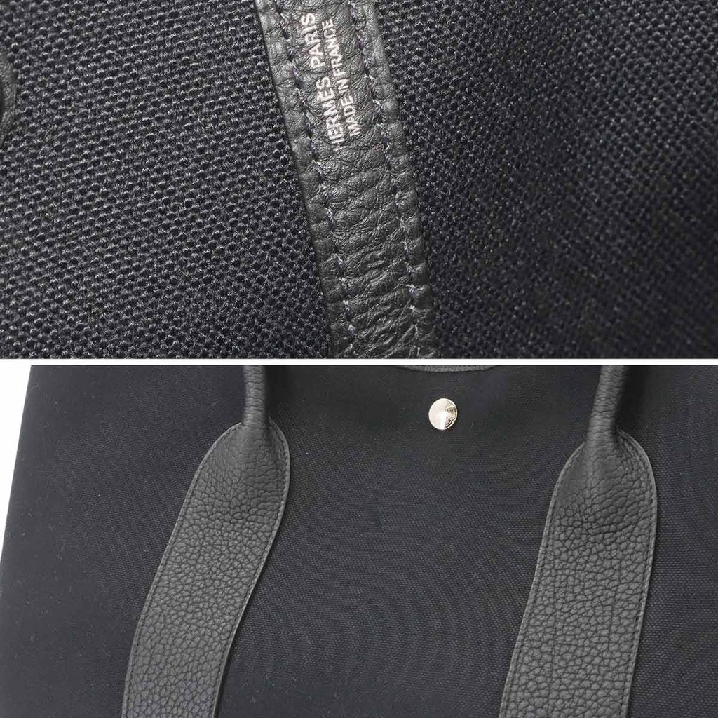 Hermes Neo Garden Party 41 Voyage Tote Bag Toile Military Negonda Black — view 8