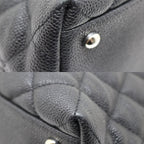 Chanel Quilted Chain Shoulder Bag Caviar Leather Black Silver — view 8