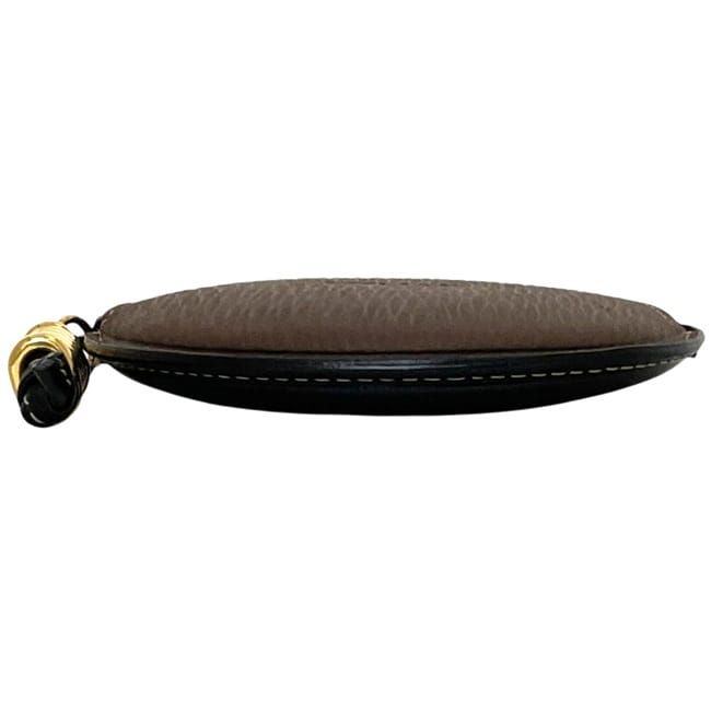 Loewe Coin Purse Round Knot Leather Brown Vintage — view 2