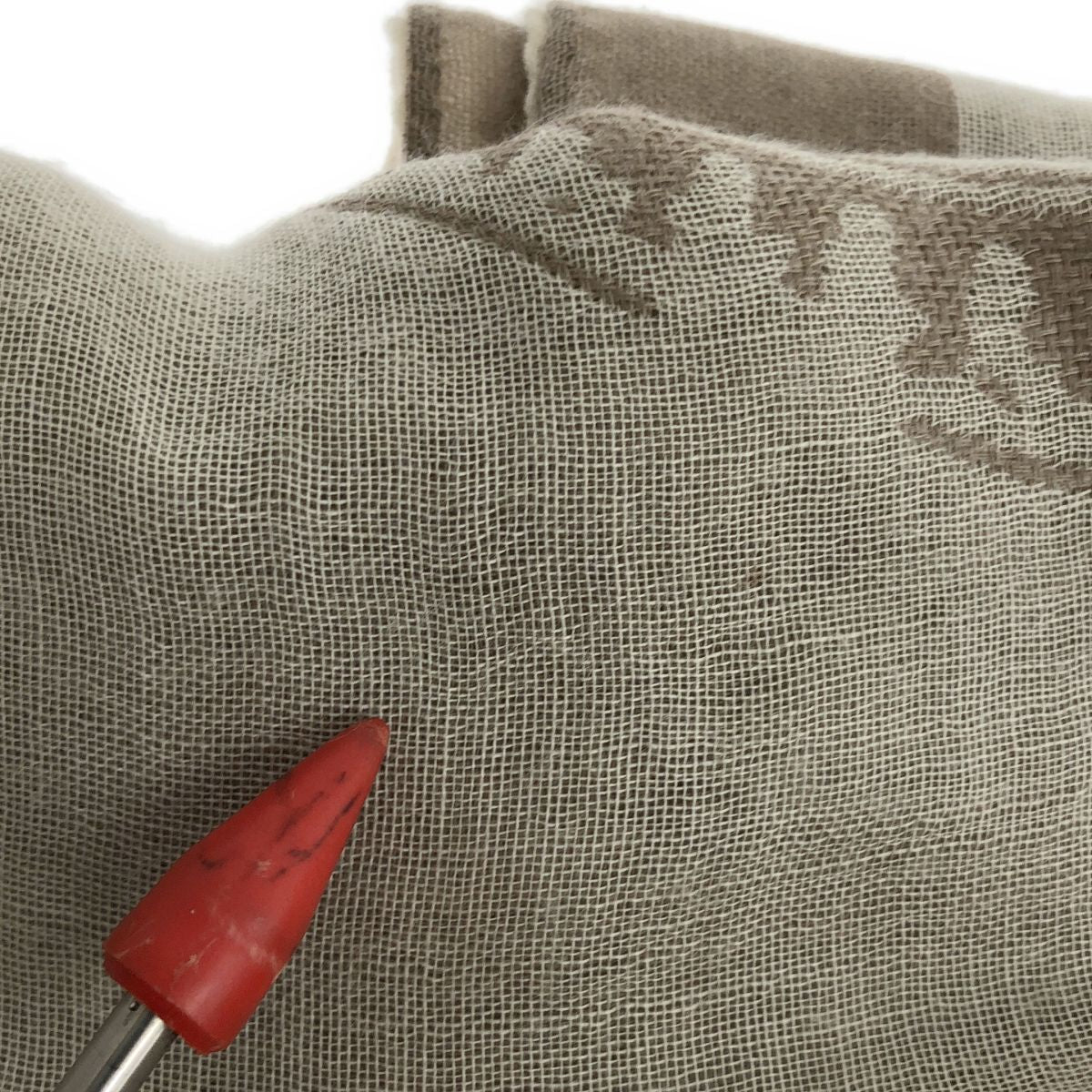 Chanel Cashmere Silk Lion Shawl Beige Scarf — view 7