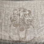 Chanel Cashmere Silk Lion Shawl Beige Scarf — view 3