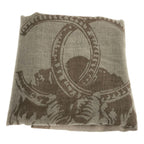 Chanel Cashmere Silk Lion Shawl Beige Scarf — view 2