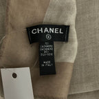 Chanel Cashmere Silk Lion Shawl Beige Scarf — view 4