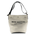 Saint Laurent Paris Rive Gauche Bucket Bag Canvas Black White