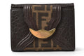Fendi Wallet Bifold Zucca Pattern Brown Canvas Leather