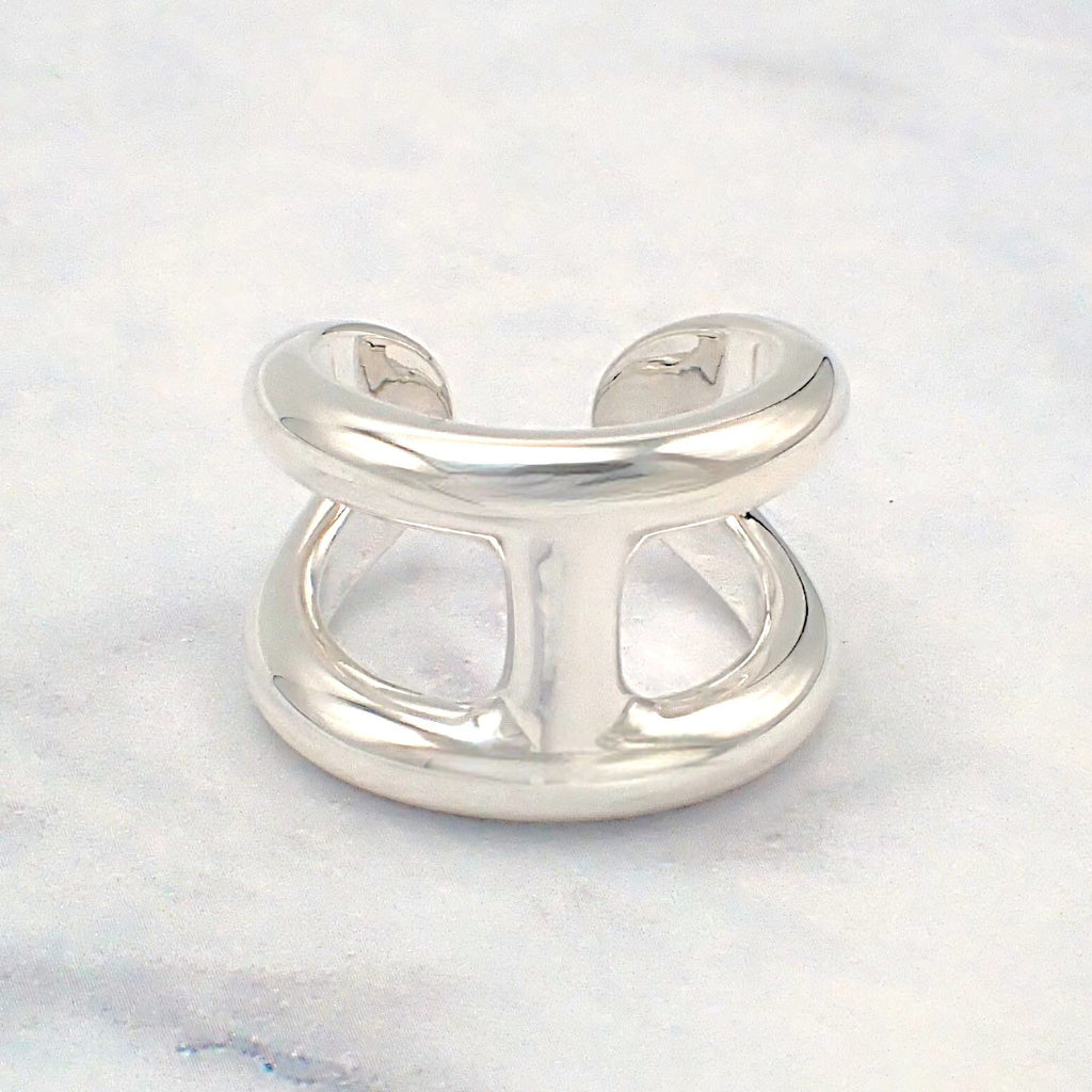 Hermes Osmose GM Actual Genus Ring 925 Sterling Silver Stamp