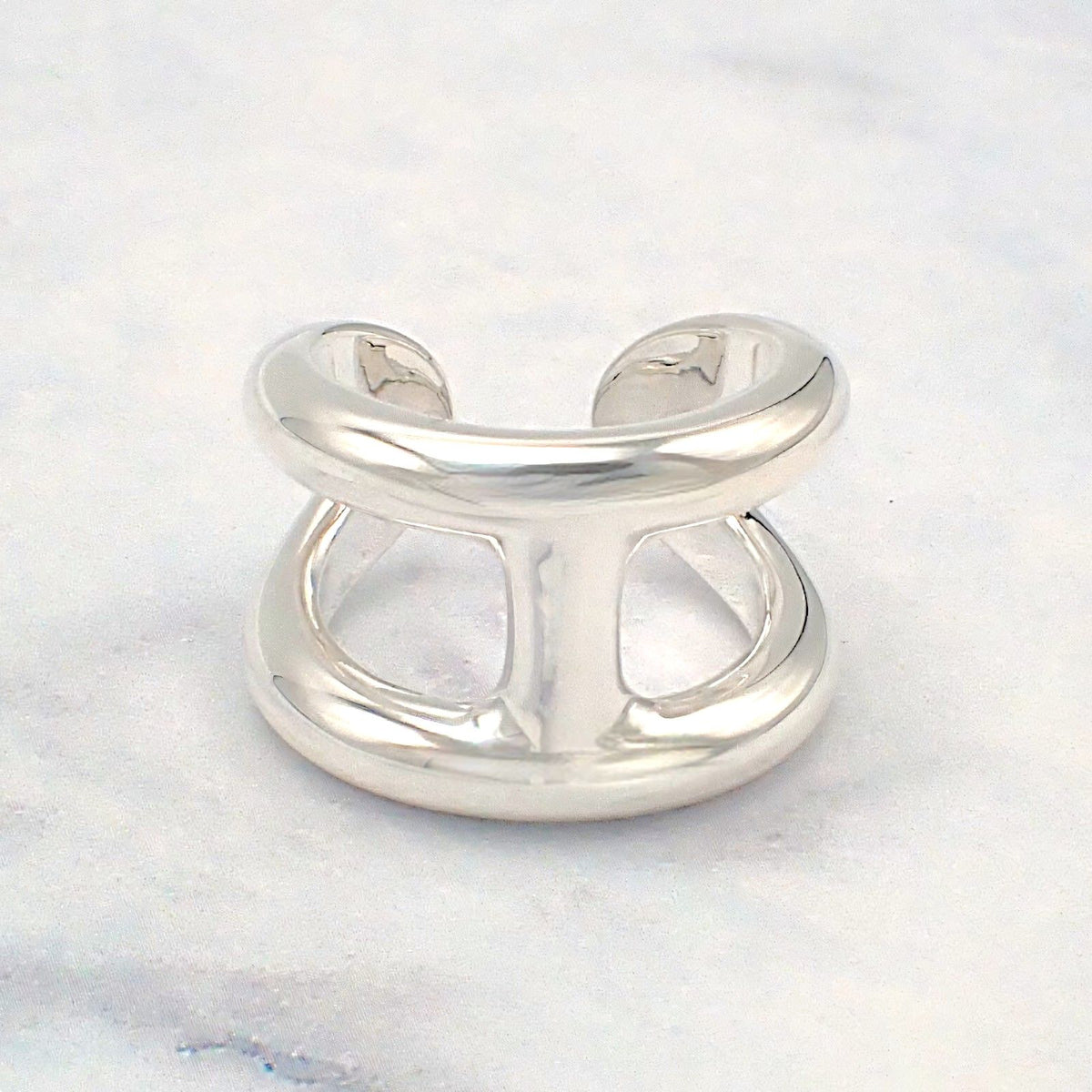 Hermes Osmose GM Actual Genus Ring 925 Sterling Silver Stamp