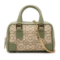 Loewe Repeat Anagram Amazona 12 Mini Chain Shoulder Bag 2-Way Green Gold Canvas