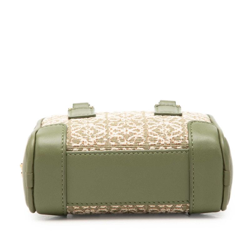 Loewe Repeat Anagram Amazona 12 Mini Chain Shoulder Bag 2-Way Green Gold Canvas — view 3
