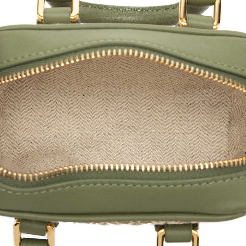 Loewe Repeat Anagram Amazona 12 Mini Chain Shoulder Bag 2-Way Green Gold Canvas — view 5