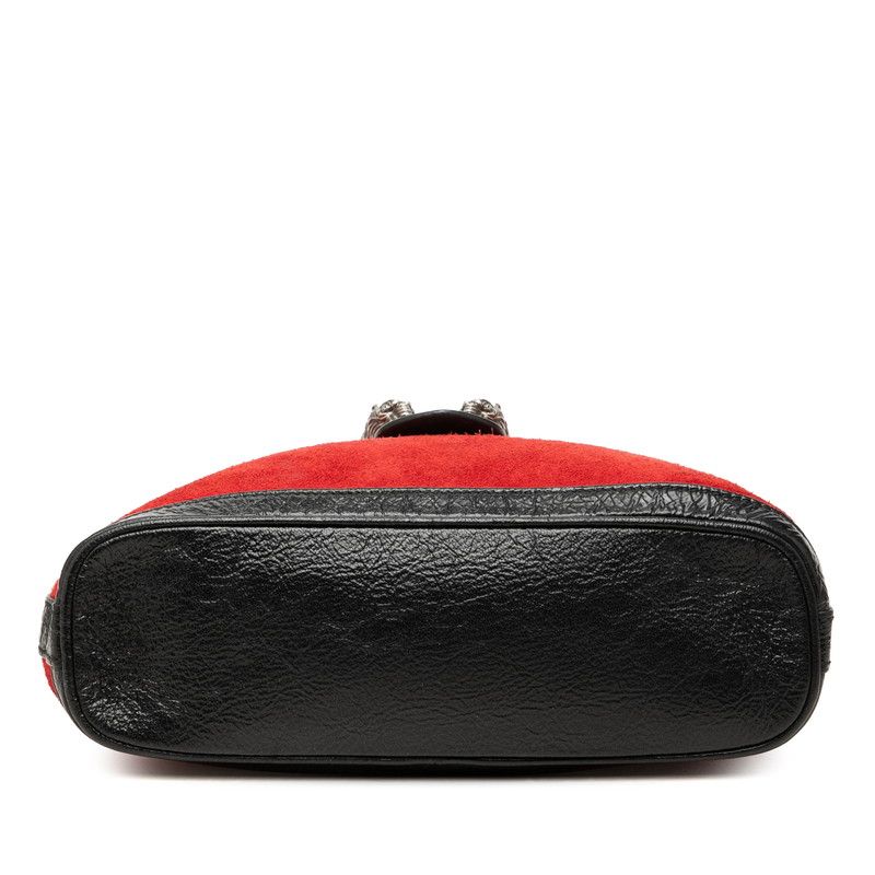 Gucci Dionysus Chain Shoulder Bag Red Black Suede Leather — view 3