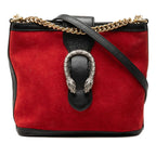 Gucci Dionysus Chain Shoulder Bag Red Black Suede Leather