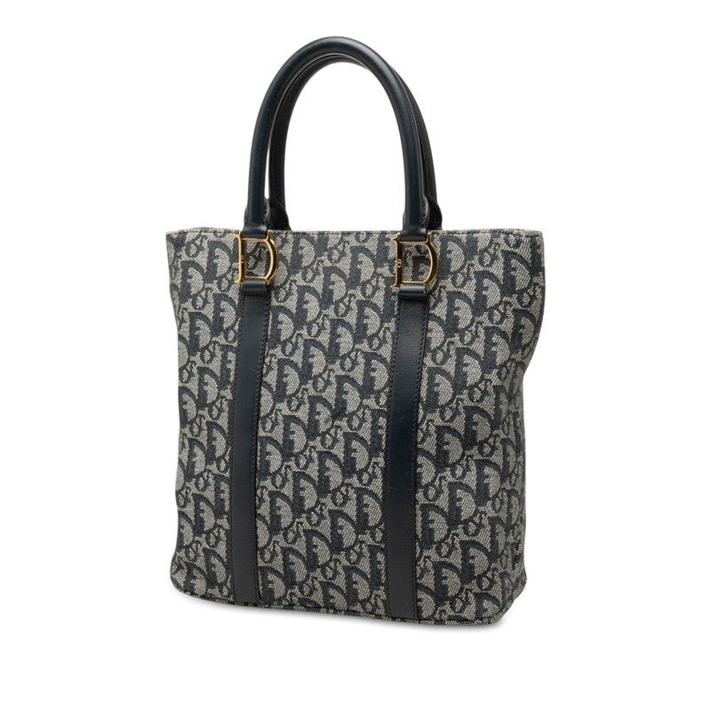 Dior Trotter Handbag Navy Canvas Leather — view 2