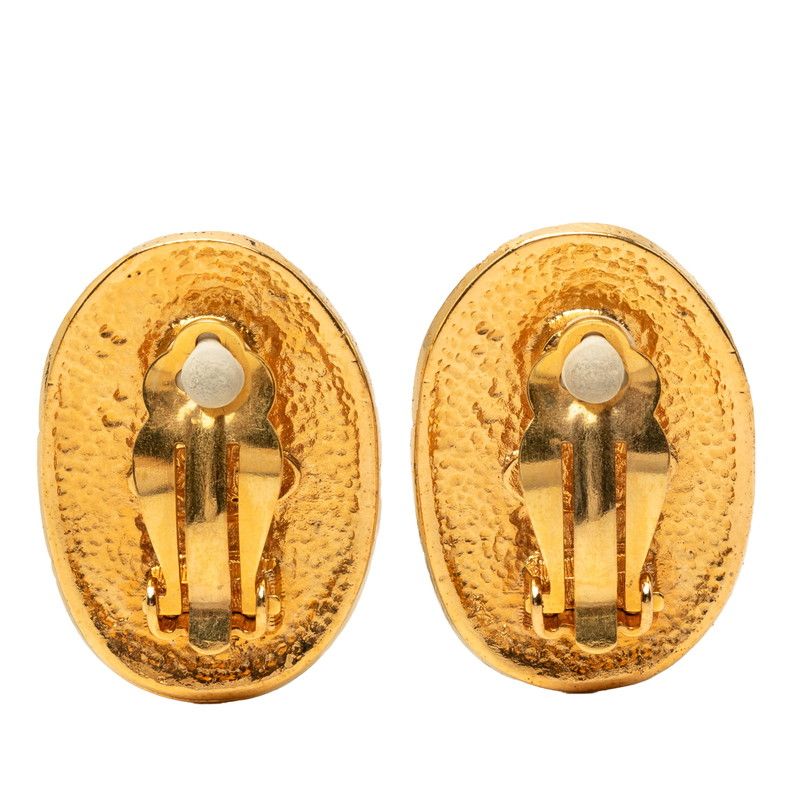 Chanel Vintage CC Logo Earrings Gold Plated — view 2