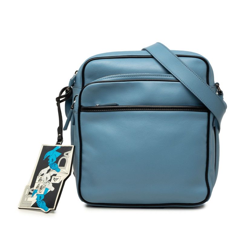 Prada Crossbody Shoulder Bag Light Blue Leather