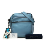 Prada Crossbody Shoulder Bag Light Blue Leather — view 7