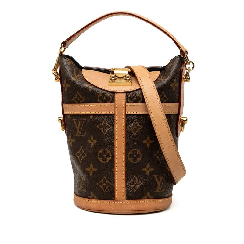 Louis Vuitton Monogram Duffle 2-Way Shoulder Bag Brown Leather
