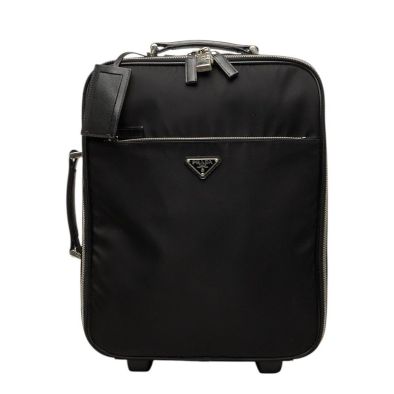 Prada Tessuto Travel Bag Suitcase Bag Black Nylon Leather