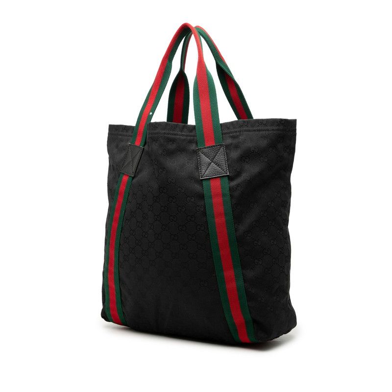 Gucci GG Canvas Sherry Line Tote Bag Black — view 2