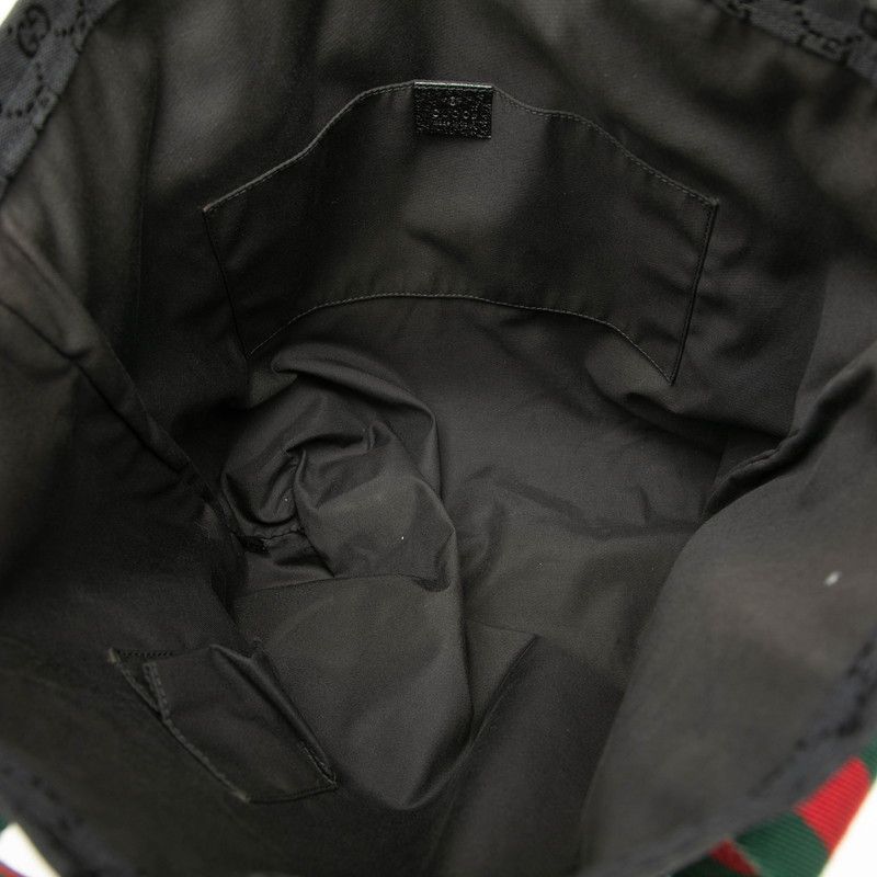 Gucci GG Canvas Sherry Line Tote Bag Black — view 4