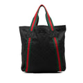 Gucci GG Canvas Sherry Line Tote Bag Black