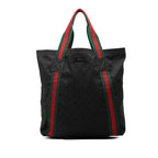 Gucci GG Canvas Sherry Line Tote Bag Black