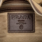 Prada Logo Crossbody Shoulder Bag Brown Canvas Leather — view 5