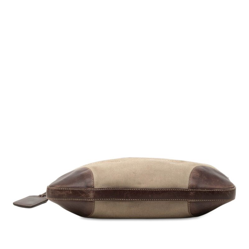 Prada Logo Crossbody Shoulder Bag Brown Canvas Leather — view 3