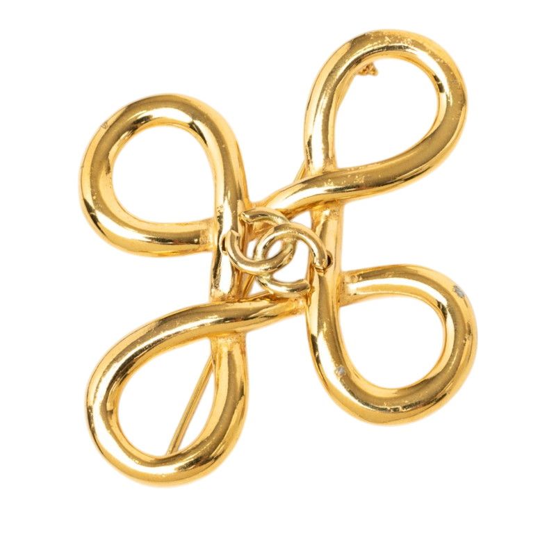 Chanel CC Logo Brooch Gold Plated
