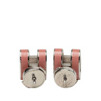Hermes Mini Pop H Ash Earrings Silver Pink Metal — view 2