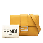 Fendi Flat Bucket Medium Crossbody Shoulder Bag Yellow Leather — view 7