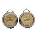 Chanel 99A CC Logo Vintage Earrings Silver Gold Metal