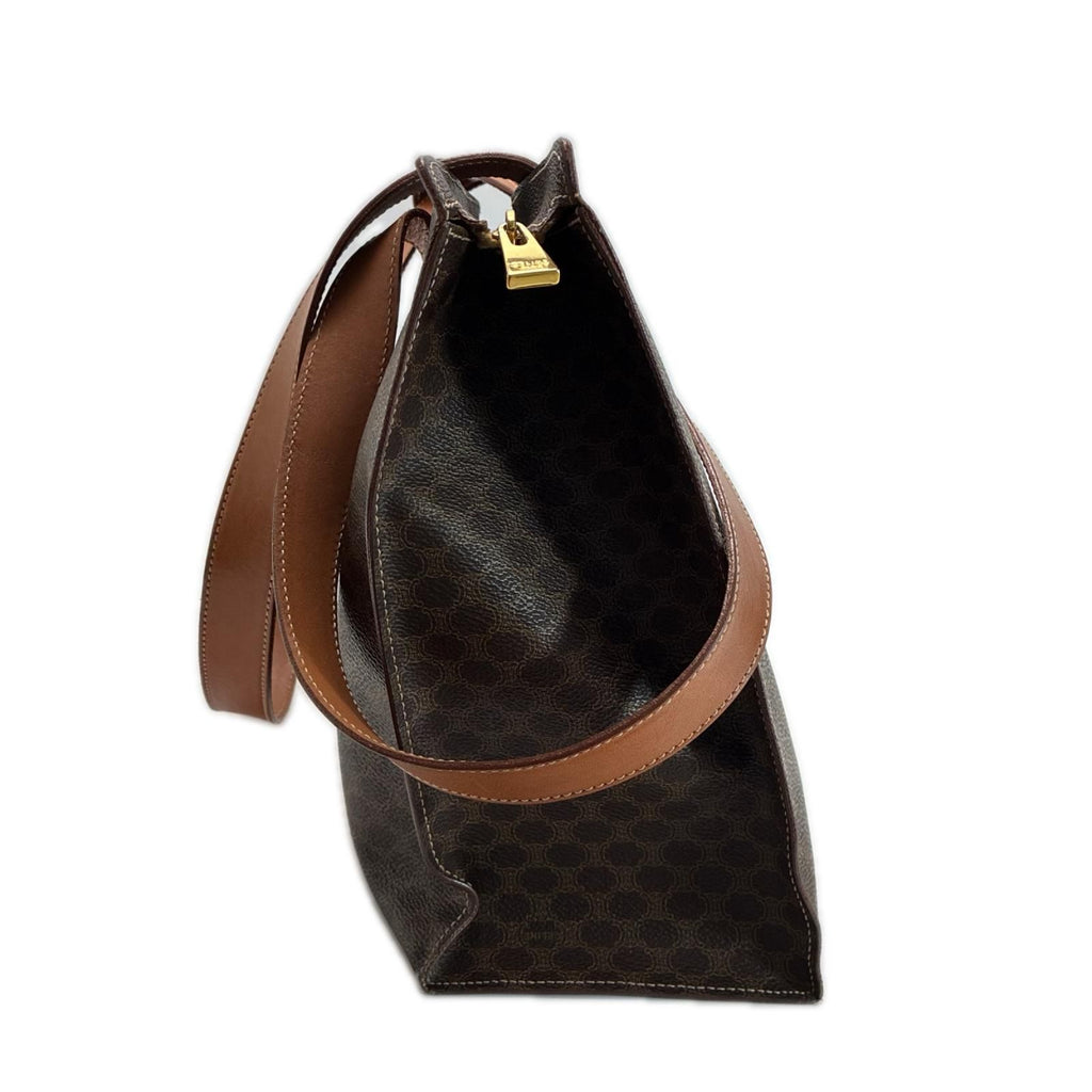 Celine Macadam Shoulder Tote Bag Vintage Pvcx Leather — view 3