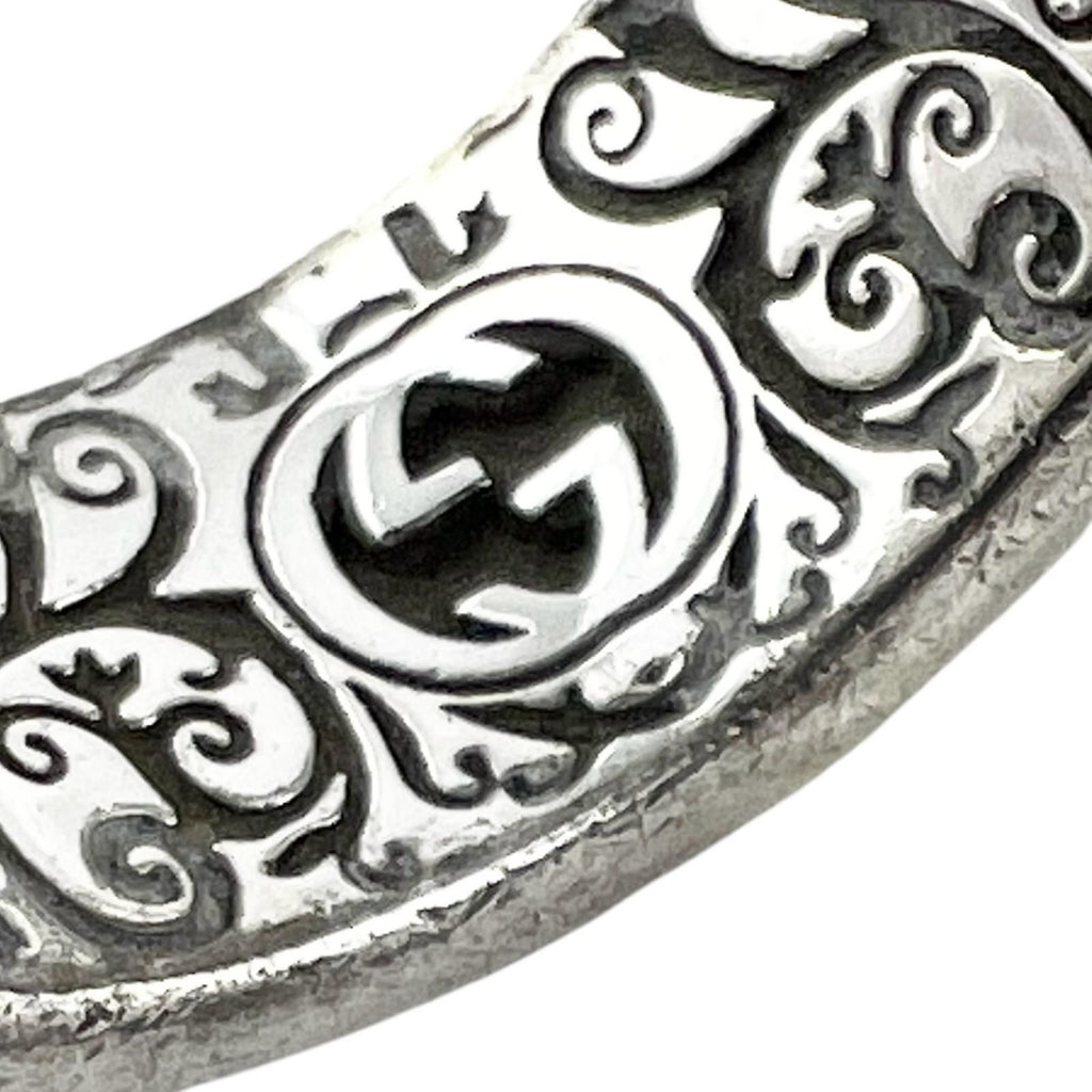 Gucci Garden Cat Head Enamel Silver Blue Ring — view 5