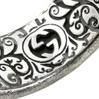 Gucci Garden Cat Head Enamel Silver Blue Ring — view 5