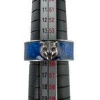 Gucci Garden Cat Head Enamel Silver Blue Ring — view 7