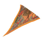 Hermes Pleated Scarf Axis Mundi Silk Orange — view 4