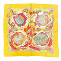 Hermes Carre 90 Grands Fonds Silk Yellow Red Scarf
