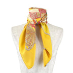 Hermes Carre 90 Grands Fonds Silk Yellow Red Scarf — view 2