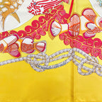 Hermes Carre 90 Grands Fonds Silk Yellow Red Scarf — view 6