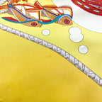 Hermes Carre 90 Grands Fonds Silk Yellow Red Scarf — view 8